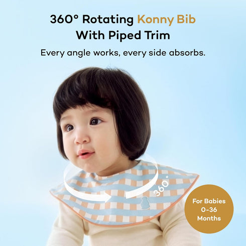 3/5/7-Pack Set, 360 Konny Baby Bib Rotate, Soft and Absorbent Drooling for Toddler Boys Girls Baby Essentials