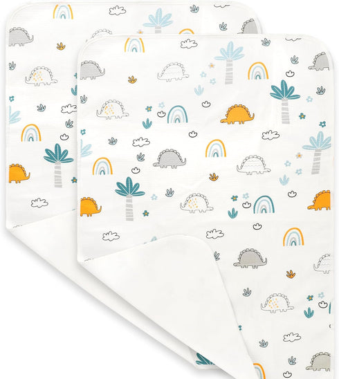 Oeofuzep Waterproof Crib Pad, Washable Baby Cotton Changing Pads,39"X27"(2 Pack), Pee Proof Mattress
