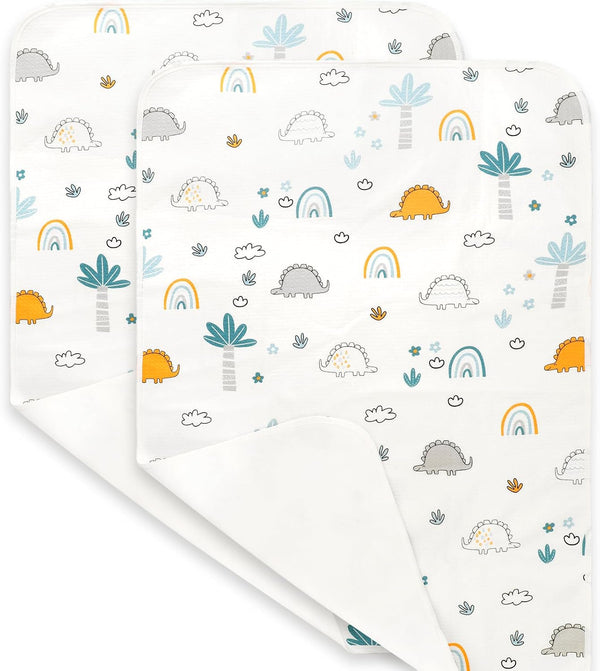 Oeofuzep Waterproof Crib Pad, Washable Baby Cotton Changing Pads,39"X27"(2 Pack), Pee Proof Mattress
