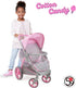509 18", 2 3+ Crew: Cotton Candy Pink: Twin Tandem Doll Stroller - Pink, Grey, Polka Dot - Dolls Up to Holds Dolls