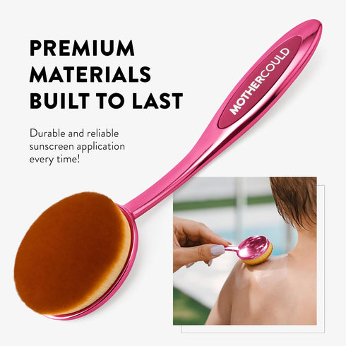 Set 2 2 (2 Pack) Mothercould Premium Sunscreen Brush Kids & Baby Sunblock Applicator with Metal Handles, Travel Bag