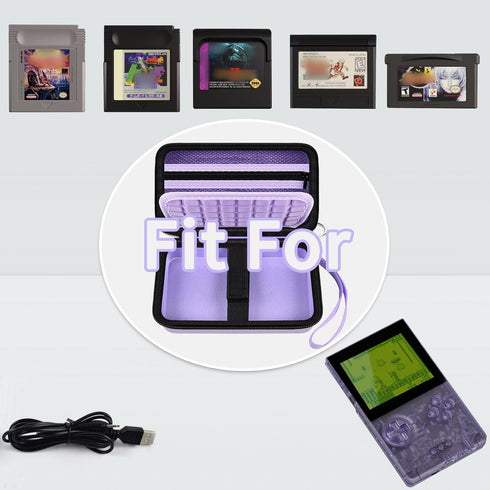 Hard Case for Analogue Pocket Handheld Game Console - Portable Storage Bag for Video Games and Accessories (Purple)