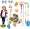 Mostop Kids Gardening Tools Outdoor Toys with Wheelbarrow, Kids Wheelbarrow Outside Toys
