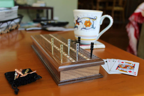 WE Games King-Sized Ultimate Cribbage Pegs, Set of 6 (2 Brass, 2 Silver, 2 Black)