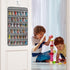 Toy Cars Wheels Storage Holder, Dual Sided Hanging Organizer Display Case for Matchbox Cars with 84 Clear Pockets (Grey)
