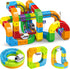 Set 3D 360 3-12 55PCS Electric Train for Kids, Infinity Racer Snap-Fit Cube Track Toy, DIY STEM Rail Cube Monorail