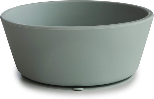 mushie Silicone Suction Bowl, BPA-Free Non-Slip Design (Cambridge Blue)