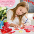 28pcs TOY Life Mochi Squishy Toys Birthday Gifts for Kids Classroom with Filled Hearts & Birthday Cards Kawaii