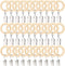 POVETIRE 30 Pack 2.5 Inch Wood Rings with Clips for Hanging Baby
