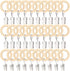 POVETIRE 30 Pack 2.5 Inch Wood Rings with Clips for Hanging Baby