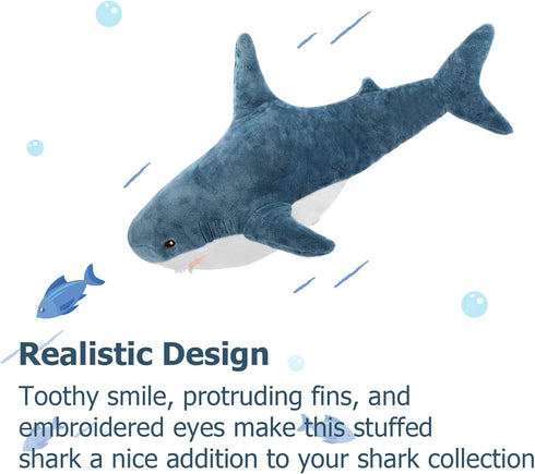 MorisMos 40 Inch Giant Shark Stuffed Animal Plush Toy, Soft Shark Hugging Pillow for Kids
