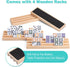 Set 4 12 91 9 Mexican Train Dominoes with Wooden Racks, Double Dominos Game with Dot Tiles, Trains, Hub, Classic Family