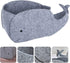 STOBOK Whale Shaped Felt Storage Bin, Fabric Foldable Basket for Home Nursery Toy Organizer, Sundries Container