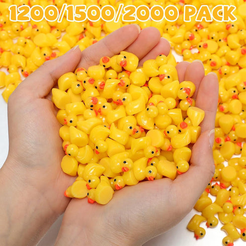 Barydat 1500 Pcs Mini Yellow Resin Ducks, Bulk for Hide and Seek Prank, Baby Shower Decor