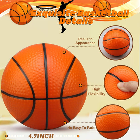 5" Mini Foam Basketball - Replacement Balls for Over The Door Basketball Hoop, 3 PCS Set (Orange)