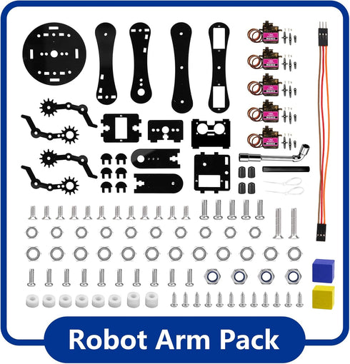 Pack 8-12 12-16, Adults(QD007) ACEBOTT Robot Arm Expansion Smart Car Starter Kit, Robotics Kit for Kids Ages STEM Toys