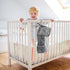 Large Gray Snowflake Hanging Diapers Bag and Crib Diaper Stacker, Nursery Hanging Organizer with Handlebar for Bedside