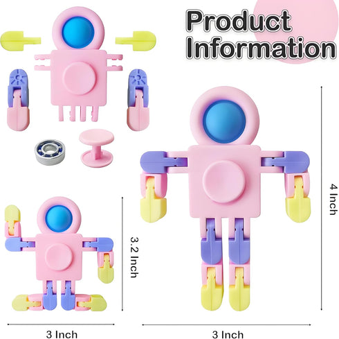 Arlkono 8 Pcs Transformable Fidget Spinners for Kids, Robot Fidget Toys Spinner for Boys and Girls Anxiety, Sensory