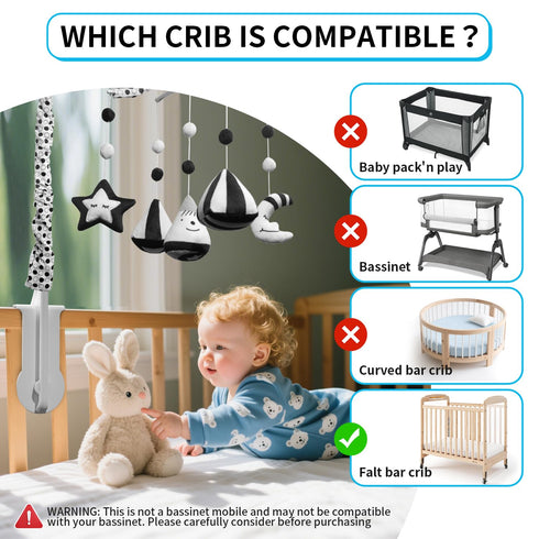 35 3 FEISIKE Baby Crib Mobile, Crib Toys Hanging with Lullabies, Modes Digital Musical BoxTurn Only, Music Only, Turn