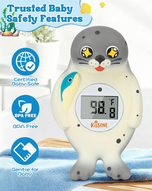 Baby Bath Thermometer Digital for Water Temperature Fast & Accurate F/C Reading, Waterproof Floating Safety Thermometer