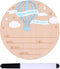 Penitue Birth Announcement Sign with Pen, 5.9in Wooden Hello World Birth Announcement Plaque
