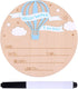 Penitue Birth Announcement Sign with Pen, 5.9in Wooden Hello World Birth Announcement Plaque