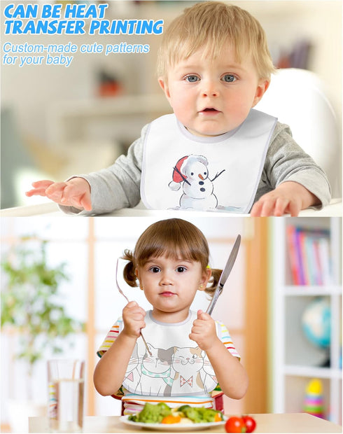 30 2 Foaincore Pcs White Bibs for Baby Unisex Teething Bib Ply Waterproof Absorbent Durable White Bibs Bulk for DIY