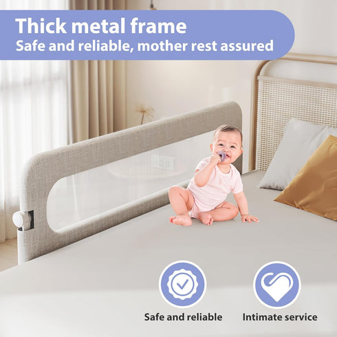 YYAMEA Kids(59") Toddler Bed Rail Guard for Baby - Toddlers Bed Rail for Queen Full King Twin Crib Bunk Size Bed