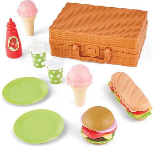 Kidoozie Lunch for Two Picnic Set - Imaginative Play Food Fun for Indoor or Outdoor Playset for Ages 2+