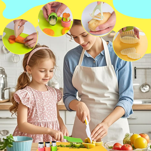 23 Sets, Set PCS Kids Cooking Kitchen Tools for Toddlers' Real Cooking, Kids Kitchen Knife with Cutting Board Kid Safe