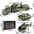 27" 3 4 5 6 Dwi Dowellin Large Friction Powered Military Truck Car Toy with Helicopters and Tank,Army Semi Truck Toys