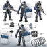 SWAT Model Equipment Assembly Building Block Toys, 8 PCS City Police Action Mini-Figures with Military Weapons