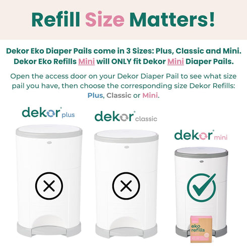 2 Count 70% Diaper Dekor MINI Refills, | ONLY Eco-Friendly Diaper Pail Refills Made With Recycled Materials | Quicker