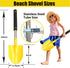 Greeily 24" 3 Pack Beach Shovels Long Handle, Sand Shovels for Beach Adult Plastic Shovels for Oceanside Travel Digging