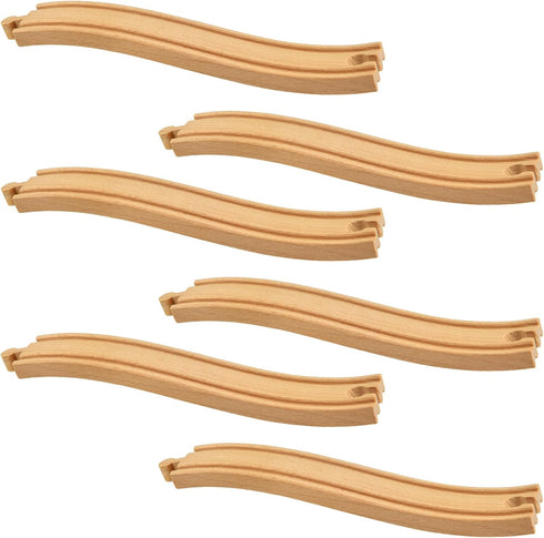 6 Pieces Ascending Wood Train Tracks Wood Train Tracks Expansion Compatible with