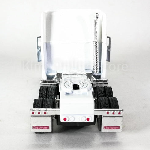 T700 1:68 Pullback KiNSMART Kenworth Container Truck, Scale, Die Cast Metal Model, White with Decals, Action