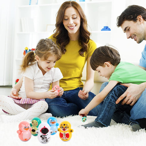 60pcs Mini Animal Tumbler Toy Set for Kids Party Favors, Roly-Poly Self-Righting Doll Tumbler Bulk Toys