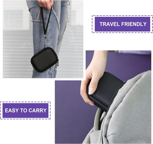 Hard Carrying Case for Bitzee Interactive Toy Digital Pet, Black+Purple Protective Storage Case with Zipper Pocket