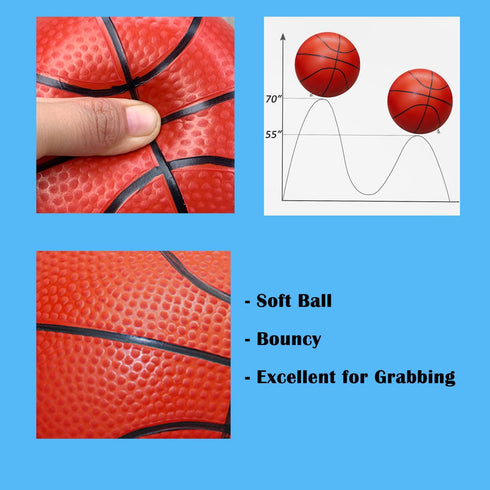 ABAJI Mini Basketballs, Pink 2 Pack 5" Set with Pump Needle for Mini Hoop, Durable for Kids 3+ Years