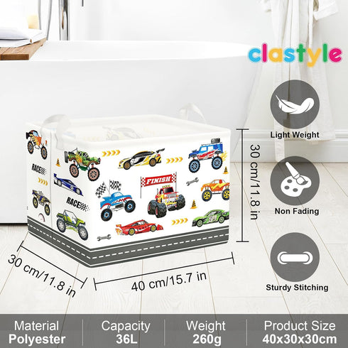 Truck,40 30 30 cm Clastyle City Car Baby Laundry Hamper Kid Storage Basket Boy Gift Toy Box Collapsible Clothes