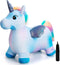 EVERICH TOY Unicorn Bouncy Horses, Inflatable Plush Hopping Toy for Toddlers, Outdoor & Indoor Bouncy Animals Gift