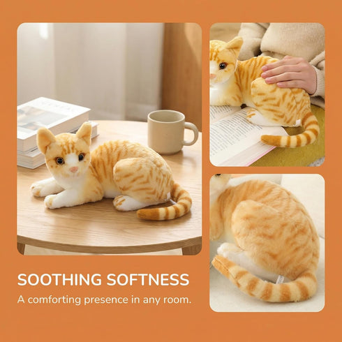 GUDVES 12 Inch Orange Tabby Cat Stuffed Animal Baby Stuffed Animal Cat Plush Toy Shorthair Cat (Orange B)