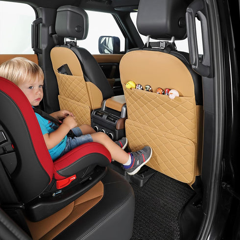 TAIKOO Seat Back Protector + Large Capacity Pocket Storage Organizer,Preventing the Impact of Children Stepping on the