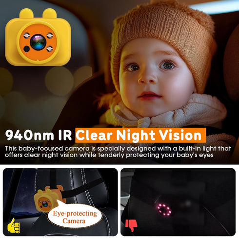 7-Inch 3X 1080P 150 940nm Yakry Baby Car Camera - Zoom Recording Touchscreen HD Easy to Install Wide Angle Rear Facing