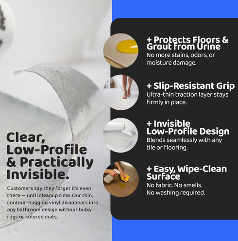 SafetyMat Peel Stick Potty Training Mat, Invisible Slip Resistant Protection for Floors, Waterproof, Durable, Easy