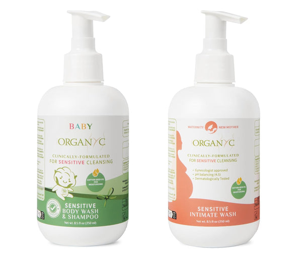 Organyc Baby Shampoo & Body Wash and Feminine Wash for Maternity with