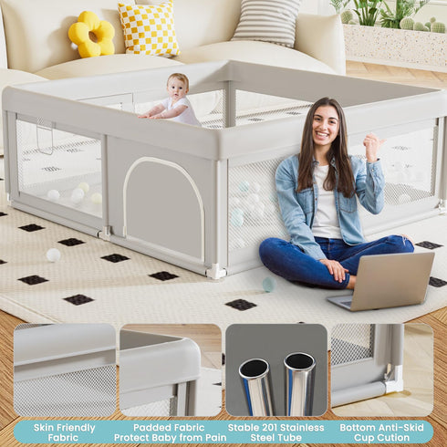 50x50 Inch, Hiaksedt Baby Playpen Play Pens for Babies and Toddlers Baby Fence Play Yards for Indoor & Outdoor