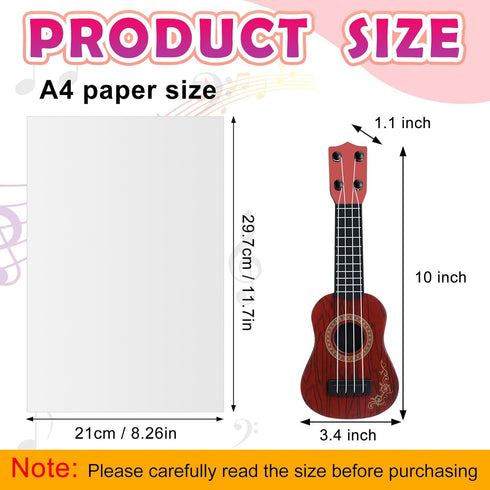 Lenwen 12 Pcs Kids Toy Guitar, 10 Inch Ukulele Beginner Musical Instrument for Toddlers, Educational Toy