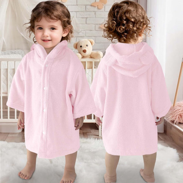 VOOVA & MOVAS Pink Toddler Hooded Towel with Bear Ear | 100%