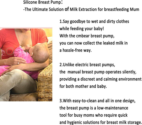 4oz/100ml Silicone Manual Breast Pump - Capacity, Food Grade, Soft Bottle for Gentle Breast Milk Collection